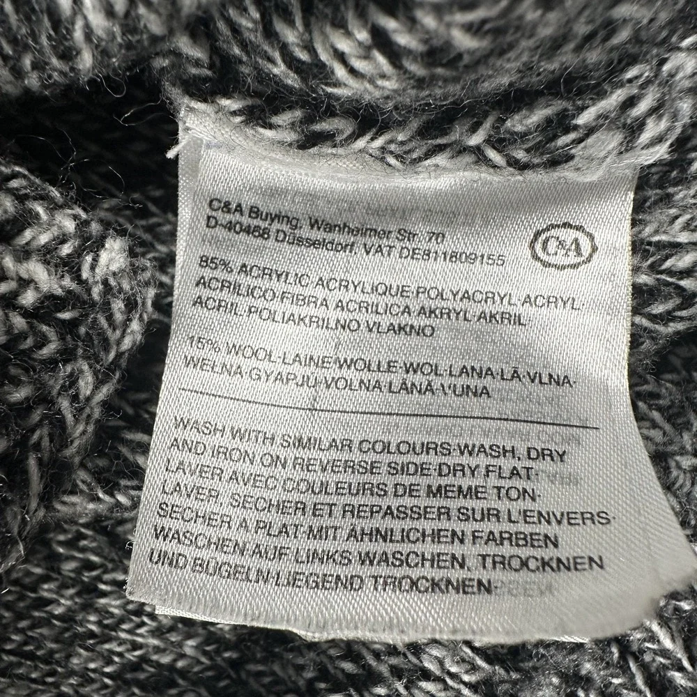 Angelo Litrico Men's 3XL Grey Cardigan Acrylic Sweater